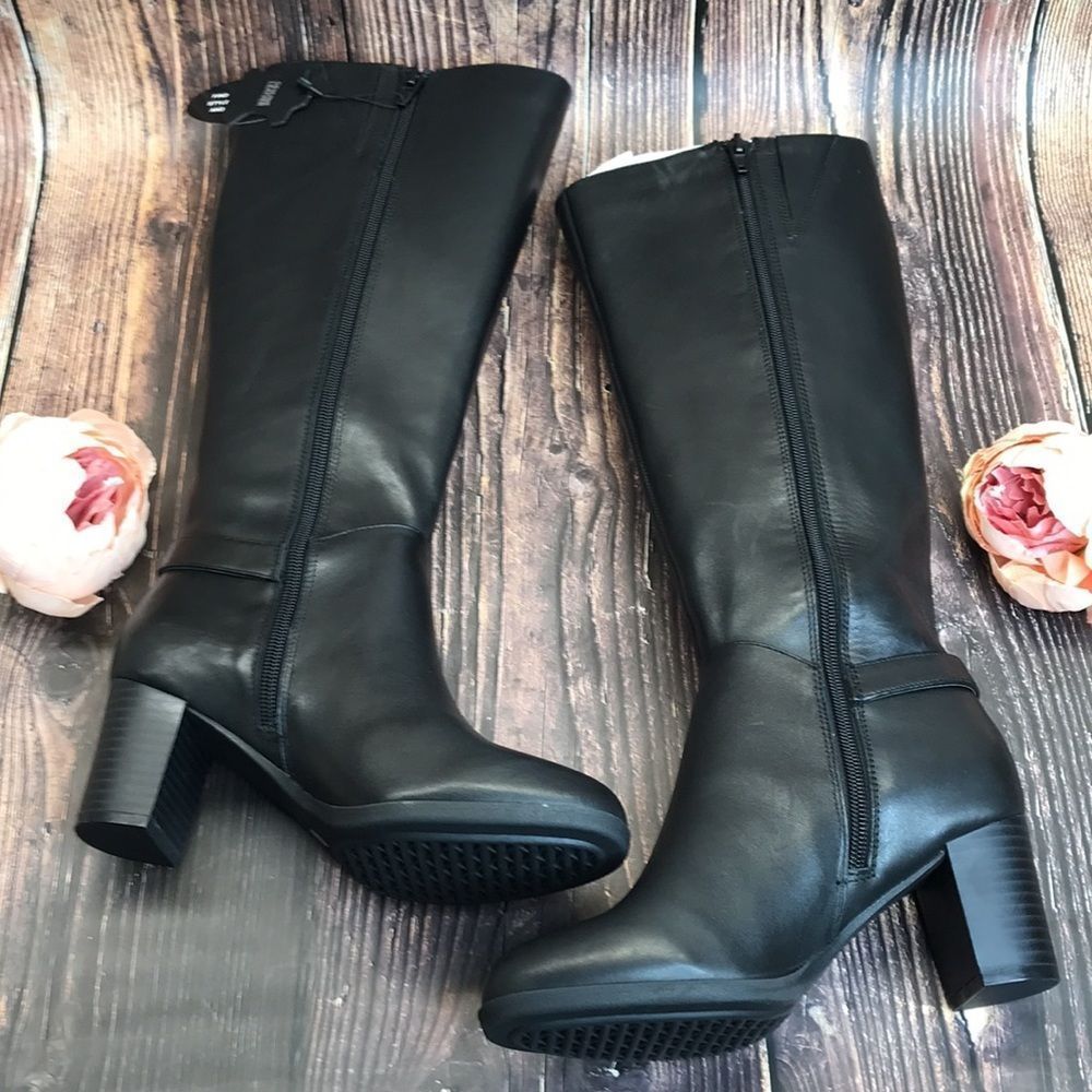 Giani Bernini Adonny Wide Calf Black Leather Boots - Picture 2 of 8